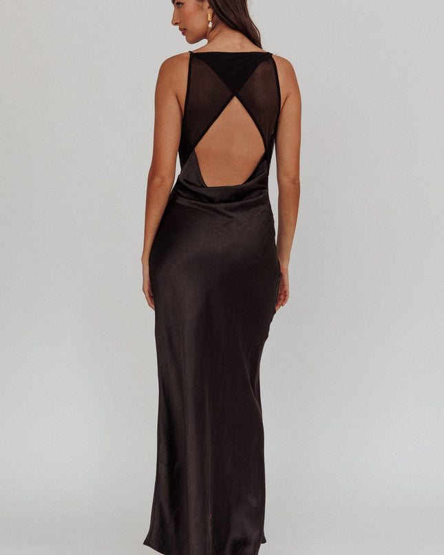 Black Cut-Out Back Maxi Dress