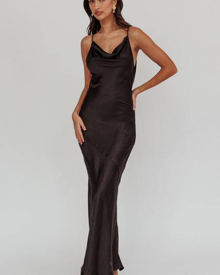 Black Cut-Out Back Maxi Dress