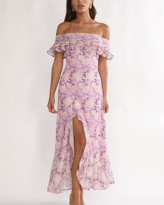 Off-Shoulder Maxi Dress Floral Dress