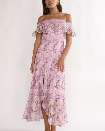 Off-Shoulder Maxi Dress Floral Dress