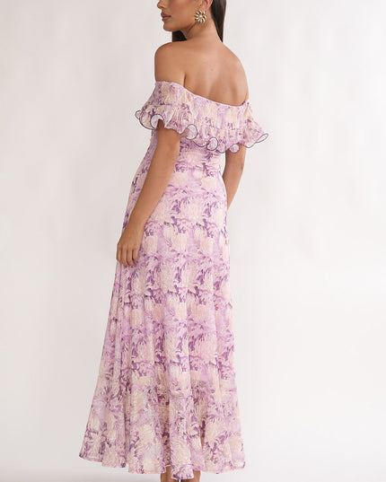 Off-Shoulder Maxi Dress Floral Dress