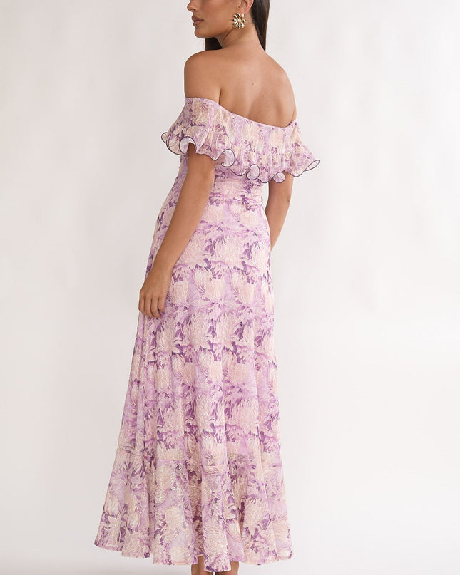 Off-Shoulder Maxi Dress Floral Dress