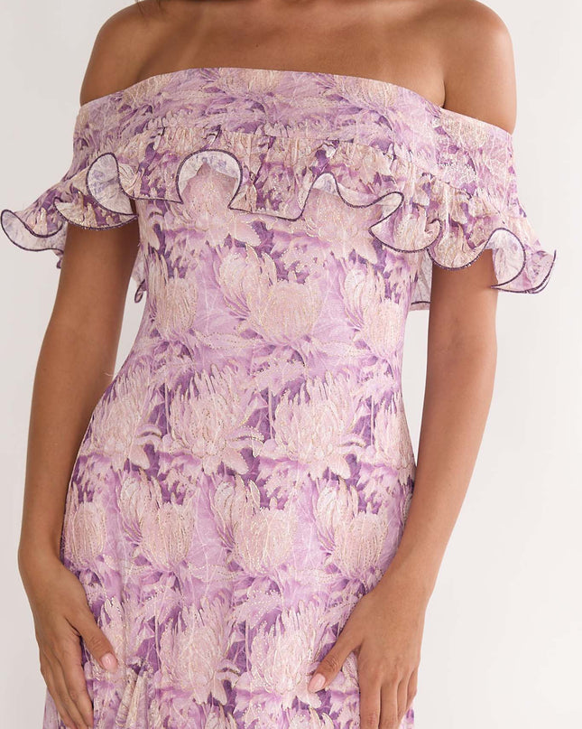 Off-Shoulder Maxi Dress Floral Dress