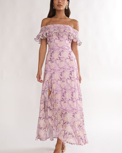 Off-Shoulder Maxi Dress Floral Dress