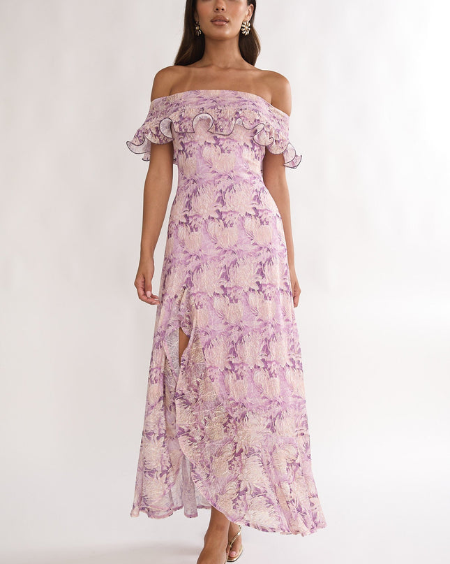 Off-Shoulder Maxi Dress Floral Dress