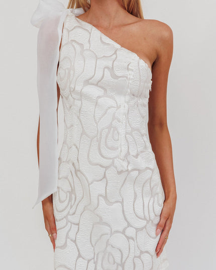 White One Shoulder Bow Mini Dress