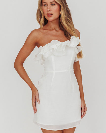 White Strapless Mini Dress