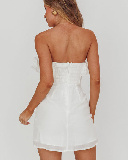 White Strapless Mini Dress