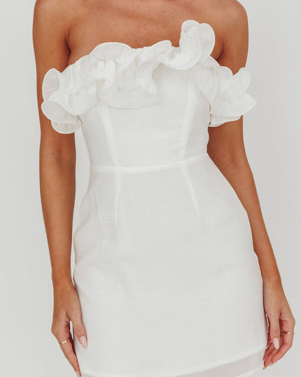 White Strapless Mini Dress