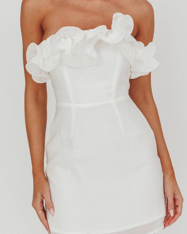 White Strapless Mini Dress
