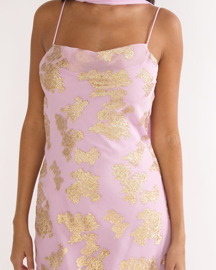 Pink Cowl Back Maxi Dress