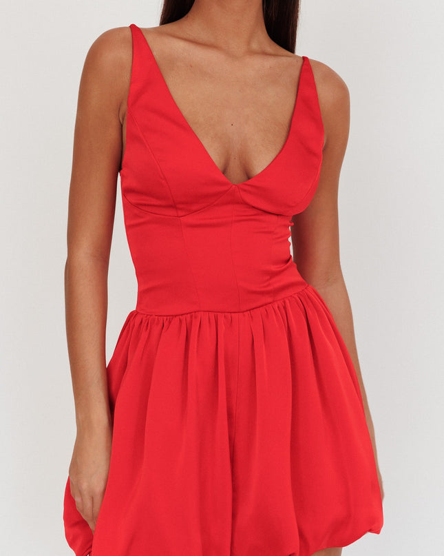 Red Balloon Skirt Mini Dress