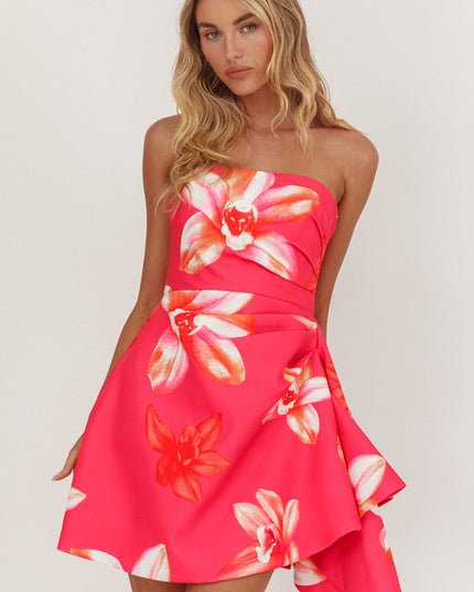 Pink Strapless Mini Dress Orchid