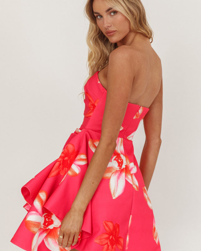 Pink Strapless Mini Dress Orchid