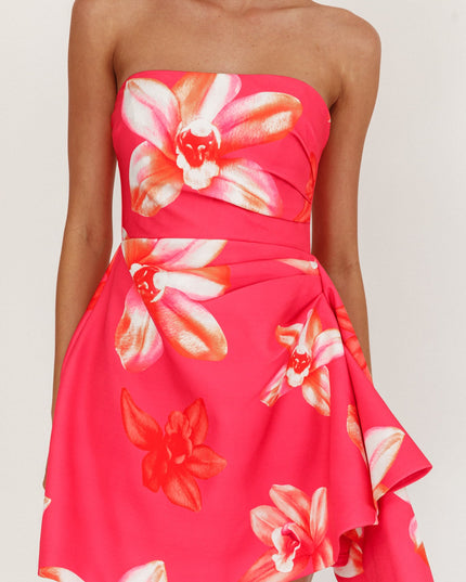 Pink Strapless Mini Dress Orchid