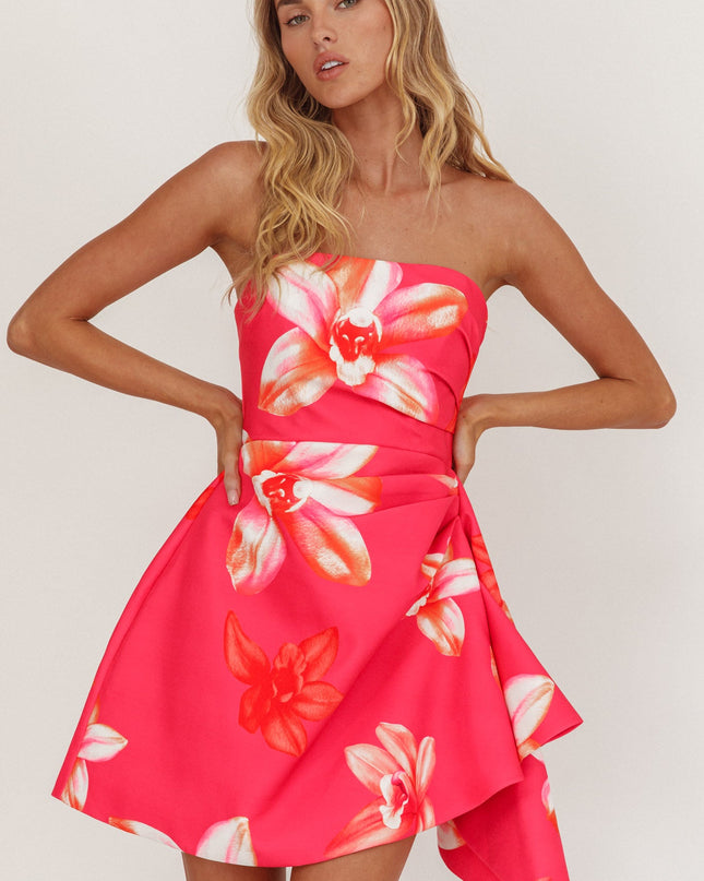 Pink Strapless Mini Dress Orchid