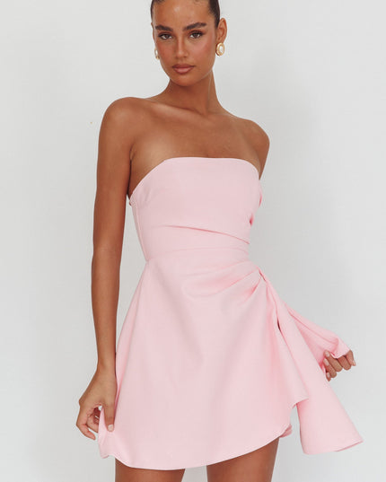 Pink Strapless Mini Dress