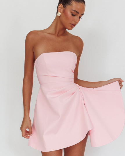 Pink Strapless Mini Dress