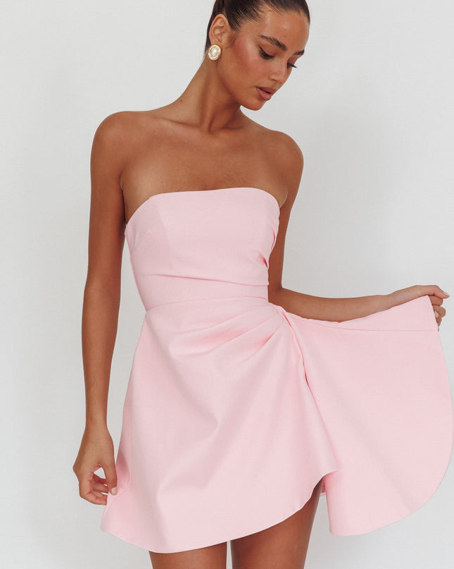 Pink Strapless Mini Dress