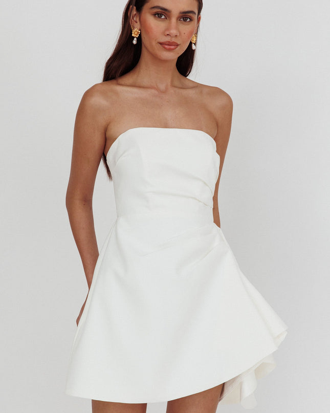 White Strapless Mini Dress