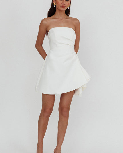 White Strapless Mini Dress
