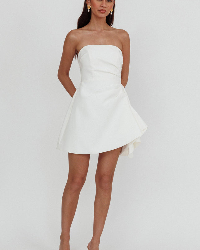 White Strapless Mini Dress