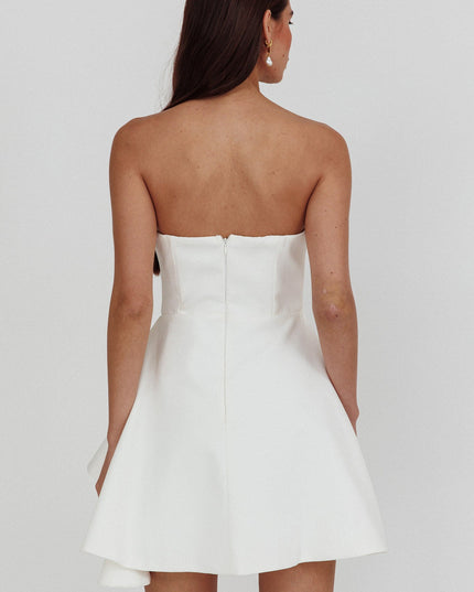 White Strapless Mini Dress