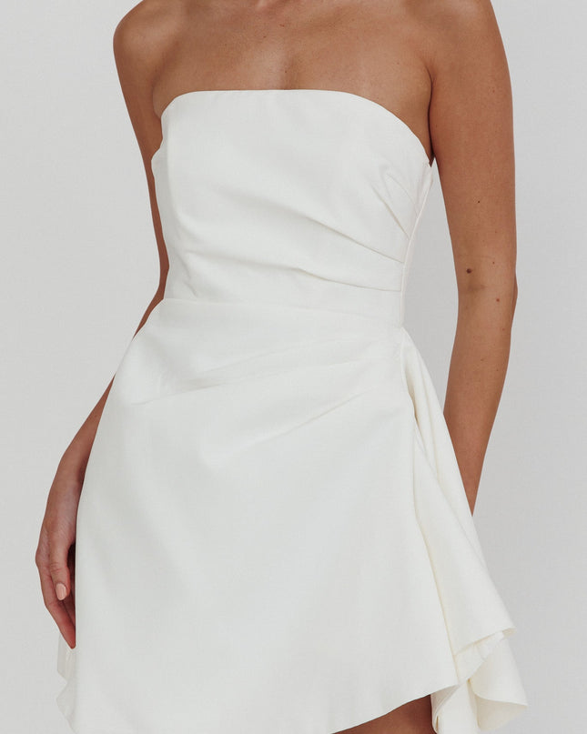 White Strapless Mini Dress