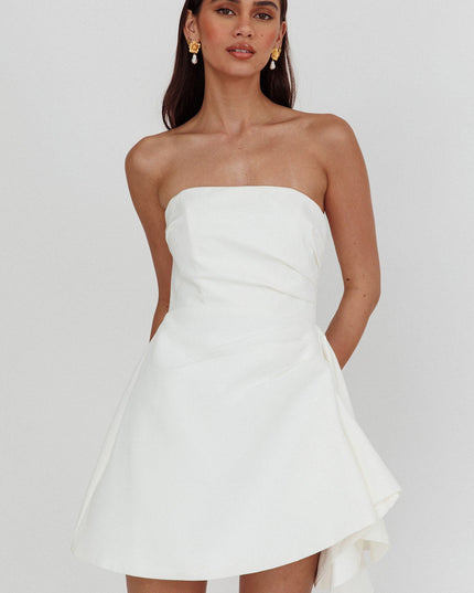 White Strapless Mini Dress