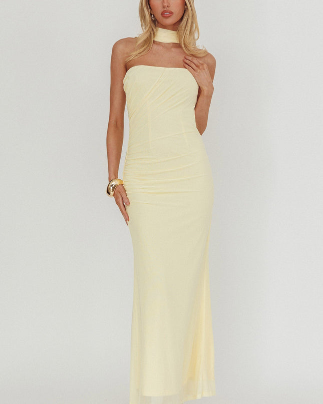 Butter Told Reverse Halter Maxi Dress