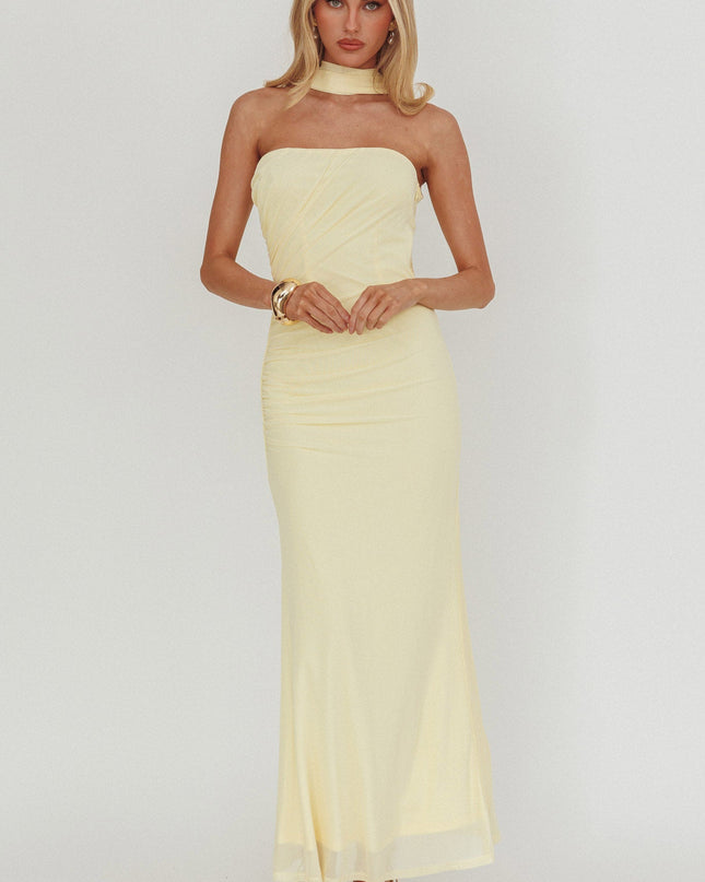 Butter Told Reverse Halter Maxi Dress
