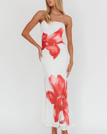 White Told Strapless Maxi Dress