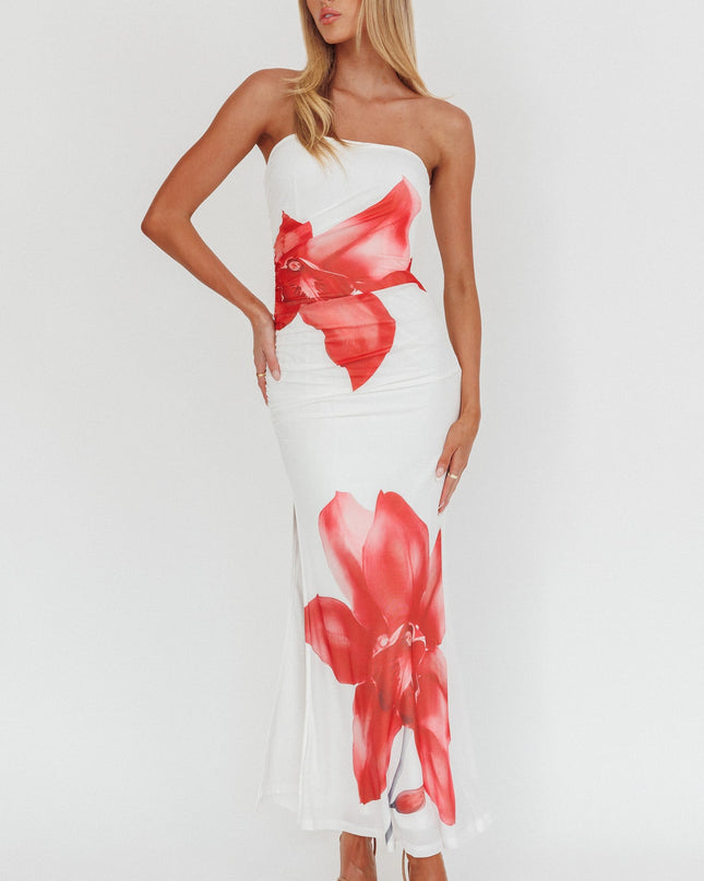 White Told Strapless Maxi Dress