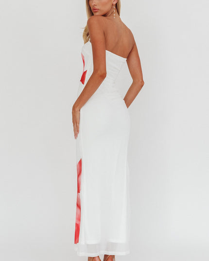 White Told Strapless Maxi Dress