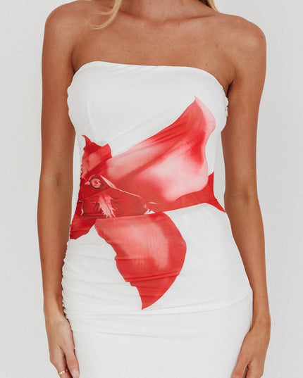 White Told Strapless Maxi Dress