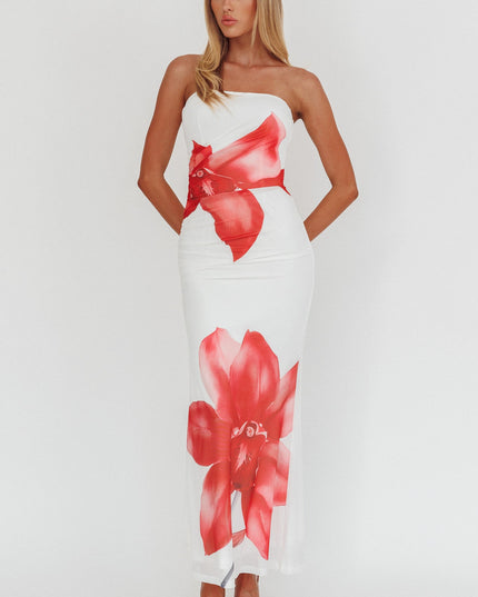 White Told Strapless Maxi Dress