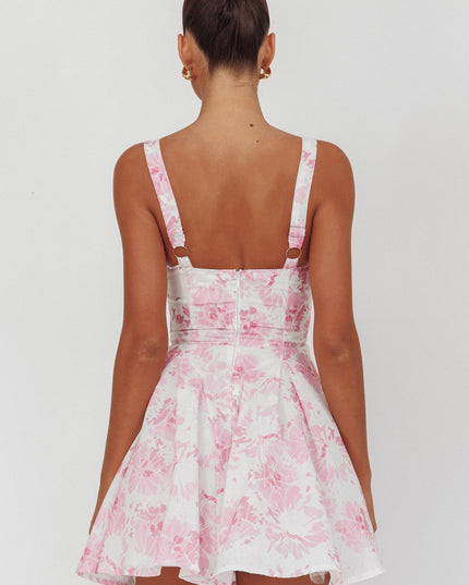 Pink Attention Off-Shoulder Mini Dress Floral