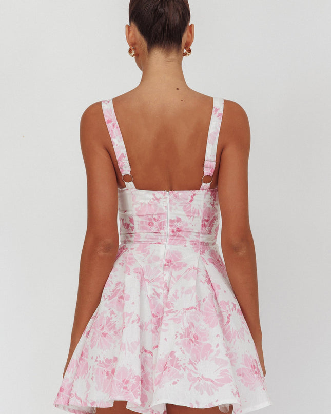 Pink Attention Off-Shoulder Mini Dress Floral
