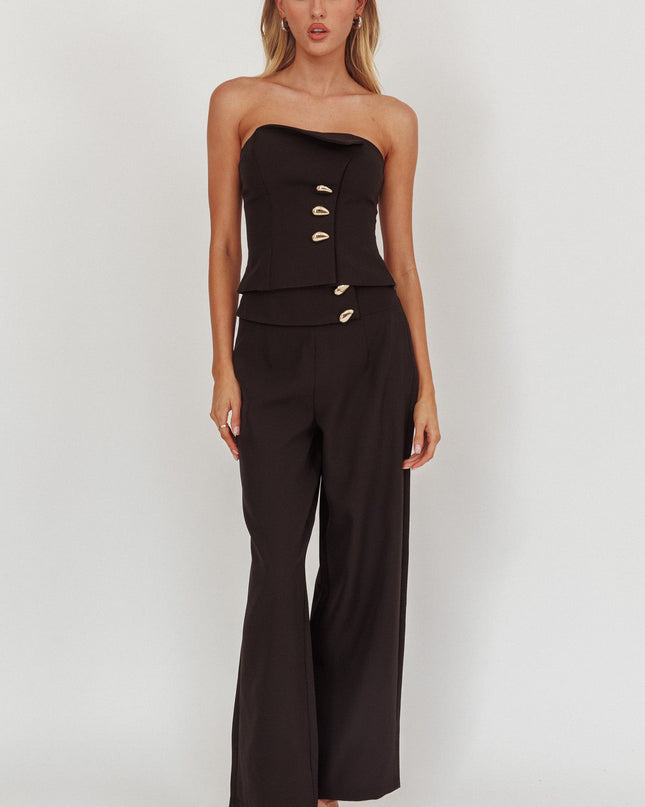 Black Hardware Decoration Pants