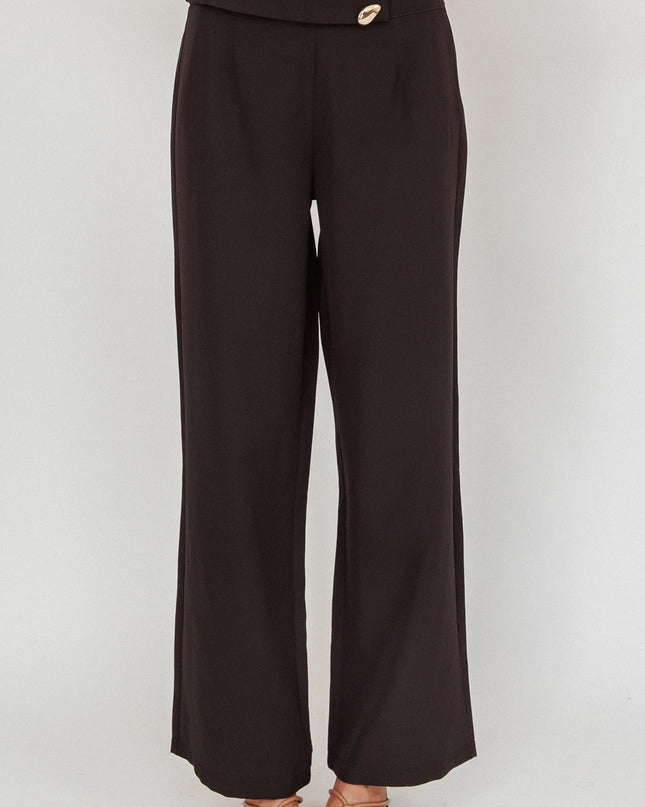 Black Hardware Decoration Pants