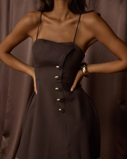 Button Feature Mini Dress Coco