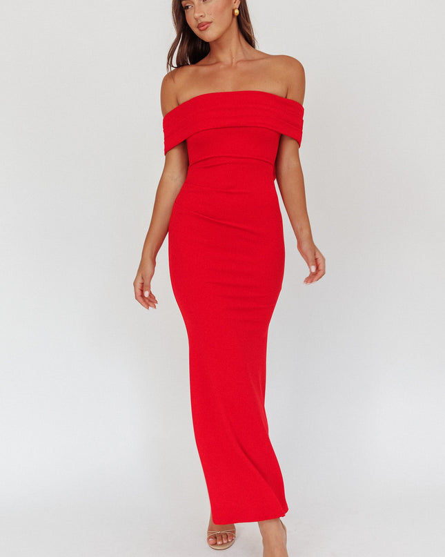 Red Bow Back Maxi Dress
