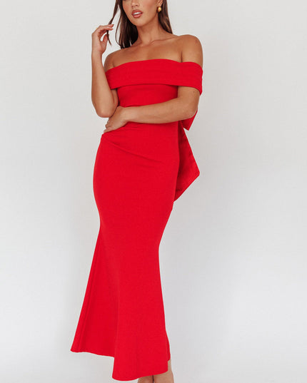 Red Bow Back Maxi Dress