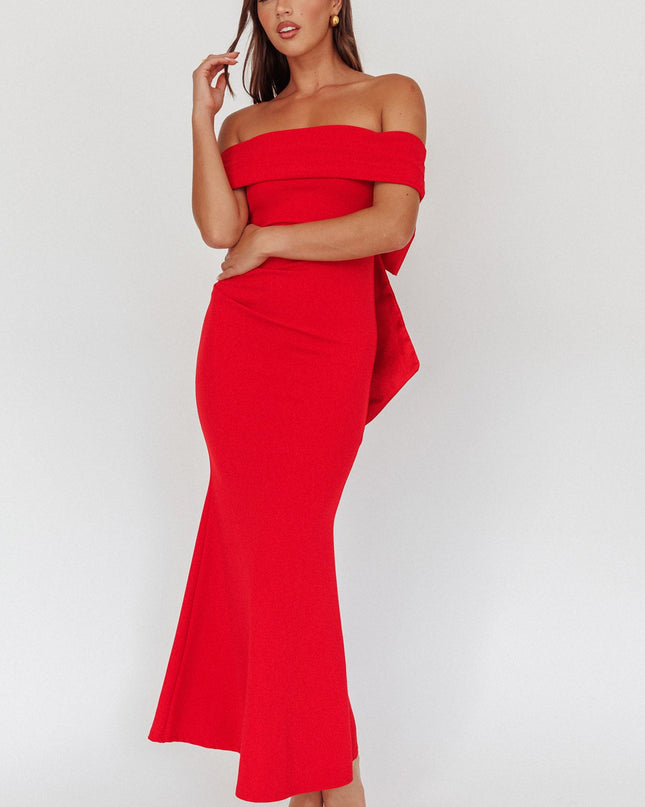 Red Bow Back Maxi Dress