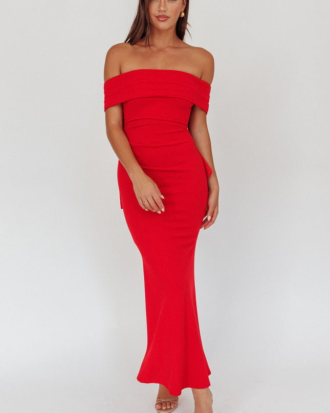 Red Bow Back Maxi Dress