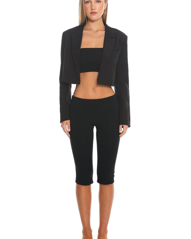 Black Open Crop Jacket