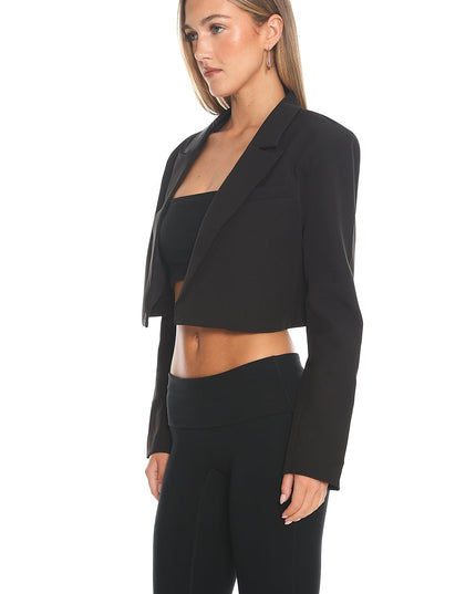 Black Open Crop Jacket