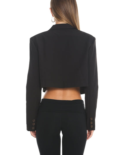 Black Open Crop Jacket