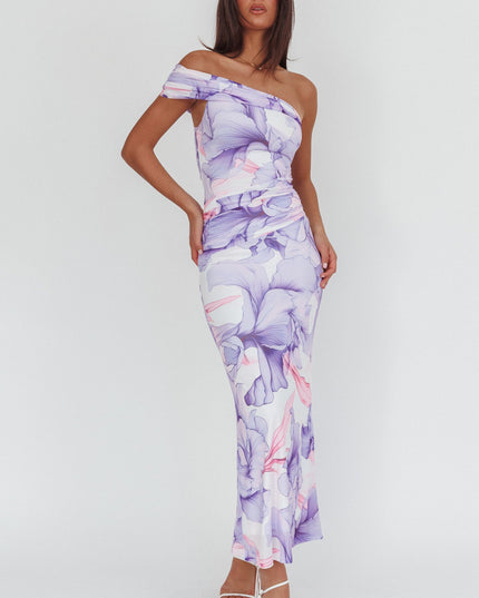 Lilac One-Shoulder Maxi Dress Orchid