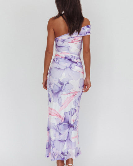 Lilac One-Shoulder Maxi Dress Orchid